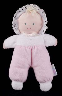 Eden Baby Girl Doll Pink & White Terry Cloth Plush Lovey